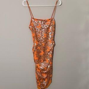 Sequin Orange Dress